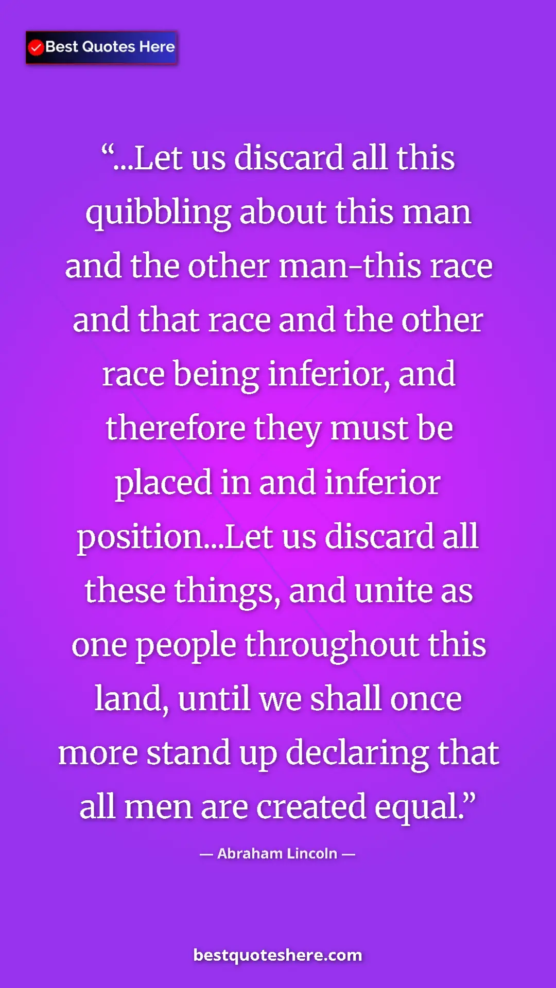 Abraham Lincoln Quote Card: "...Let us discard all this quibbling about this man and the " Pinterest quote poster by Abraham Lincoln: "...Let us discard all this quibbling about this man and the "