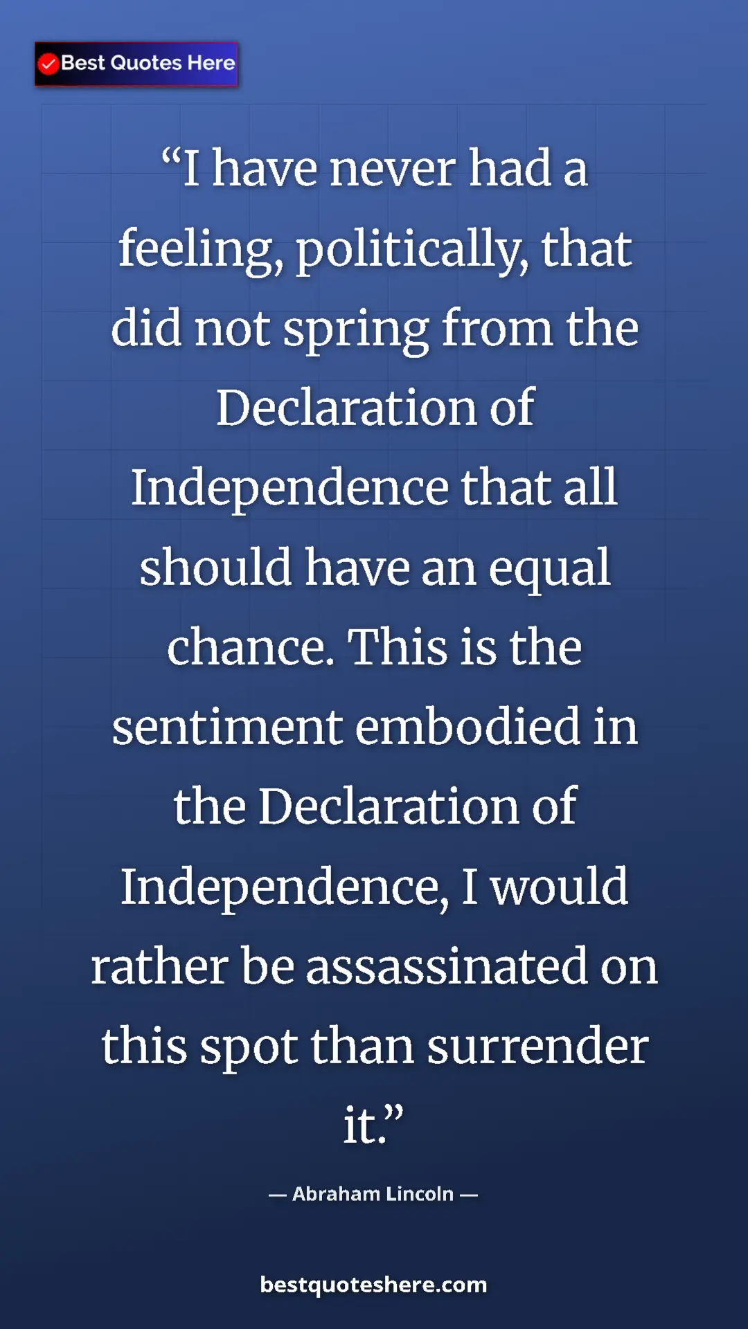 Abraham Lincoln Quote Card: "I have never had a feeling, politically, that did not..." Pinterest quote poster by Abraham Lincoln: "I have never had a feeling, politically, that did not..."