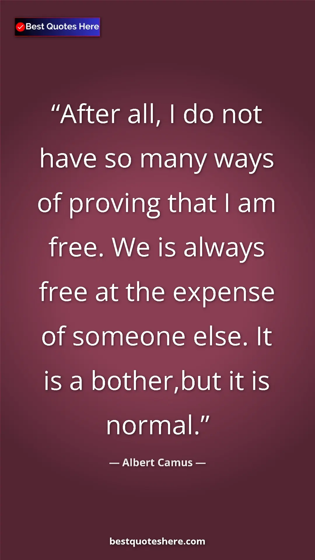 Pinterest quote poster by Albert Camus: "After all, I do not have so many ways of proving that I am..."