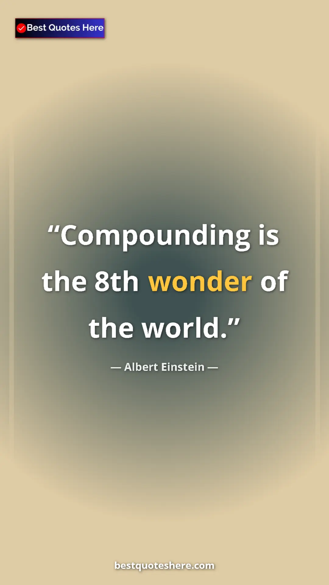 Pinterest quote poster by Albert Einstein: "Compounding is the 8th wonder of the world."