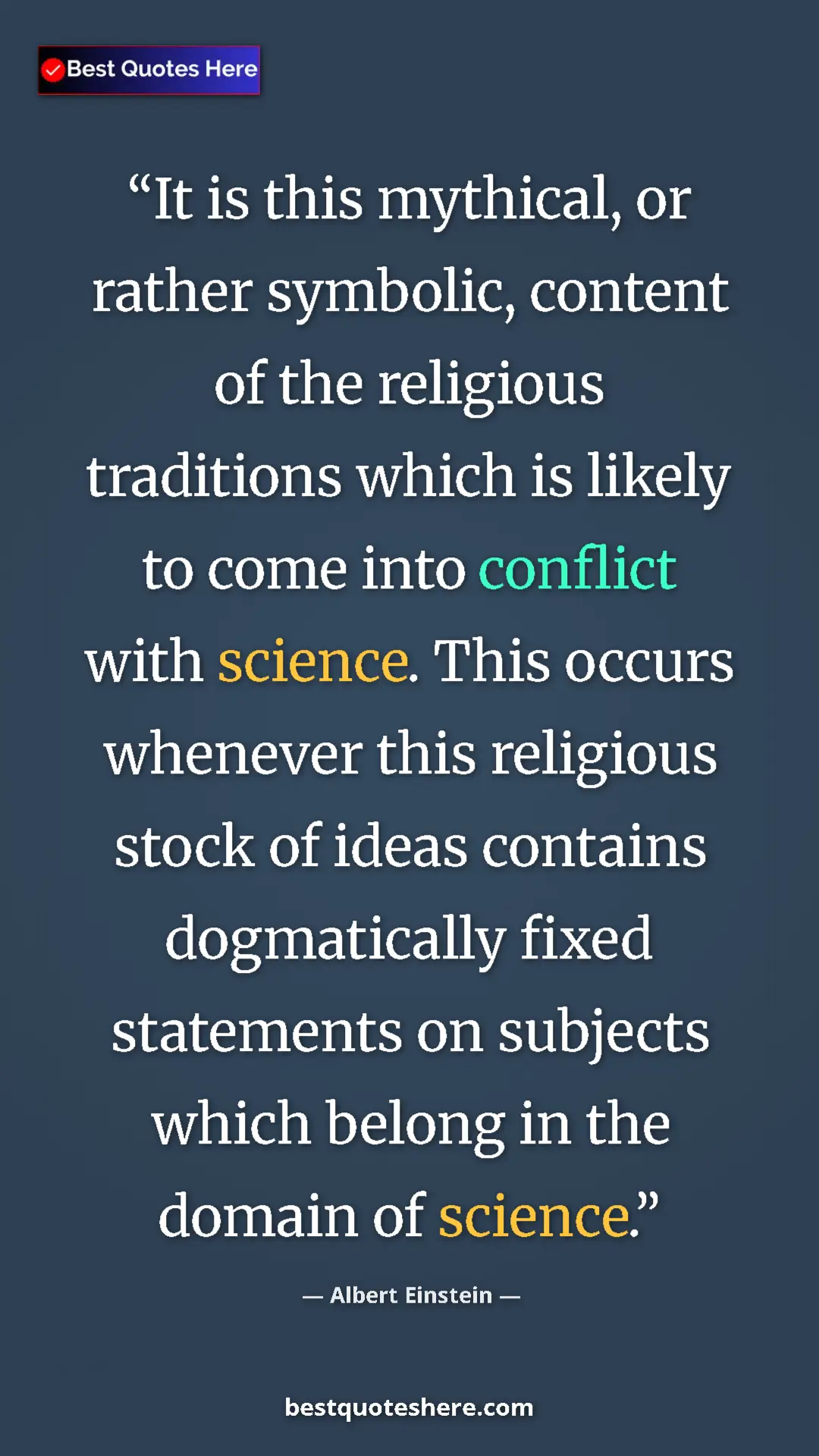 Albert Einstein Quote Card: "It is this mythical, or rather symbolic, content of the..." Pinterest quote poster by Albert Einstein: "It is this mythical, or rather symbolic, content of the..."