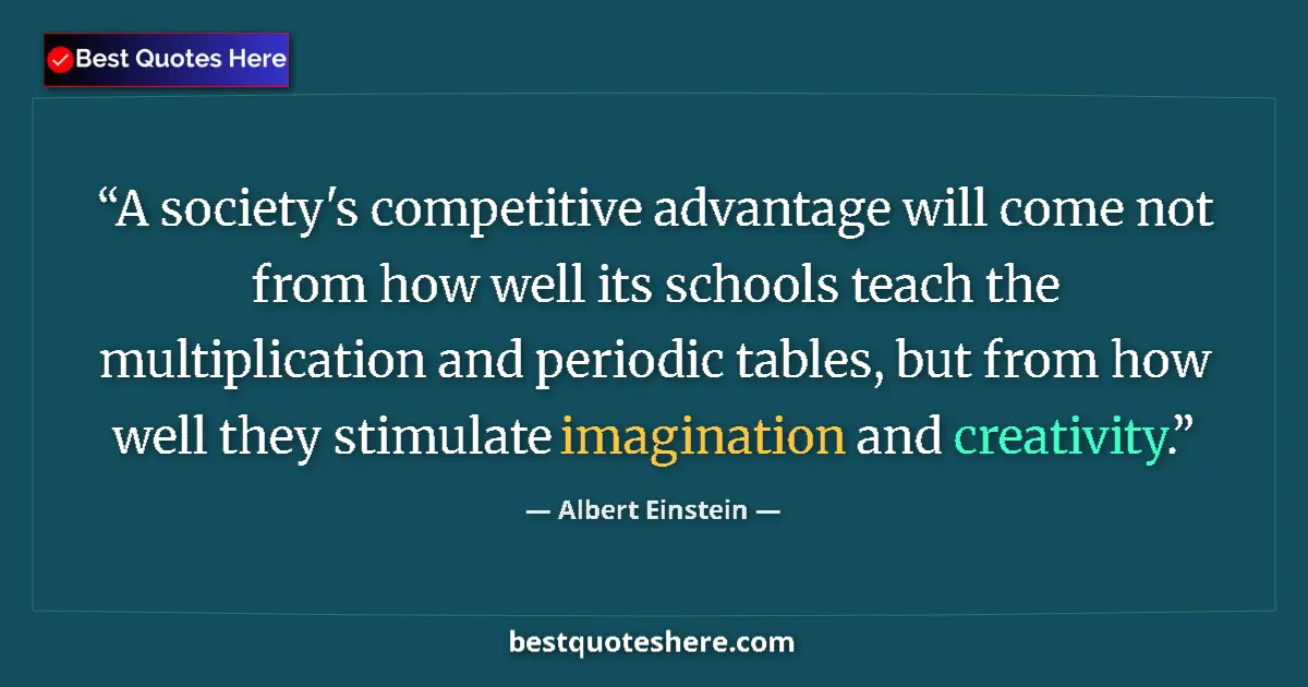 Albert Einstein quote: "A society's competitive advantage will come not from how..."