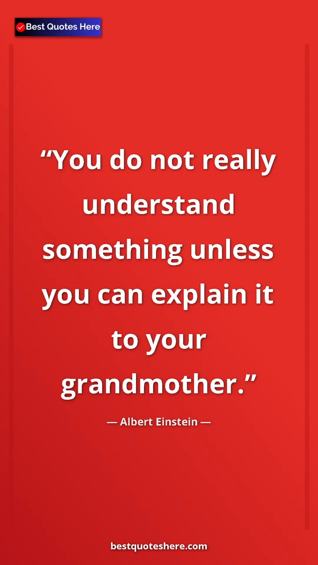 Pinterest quote poster by Albert Einstein: "You do not really understand something unless you can..."
