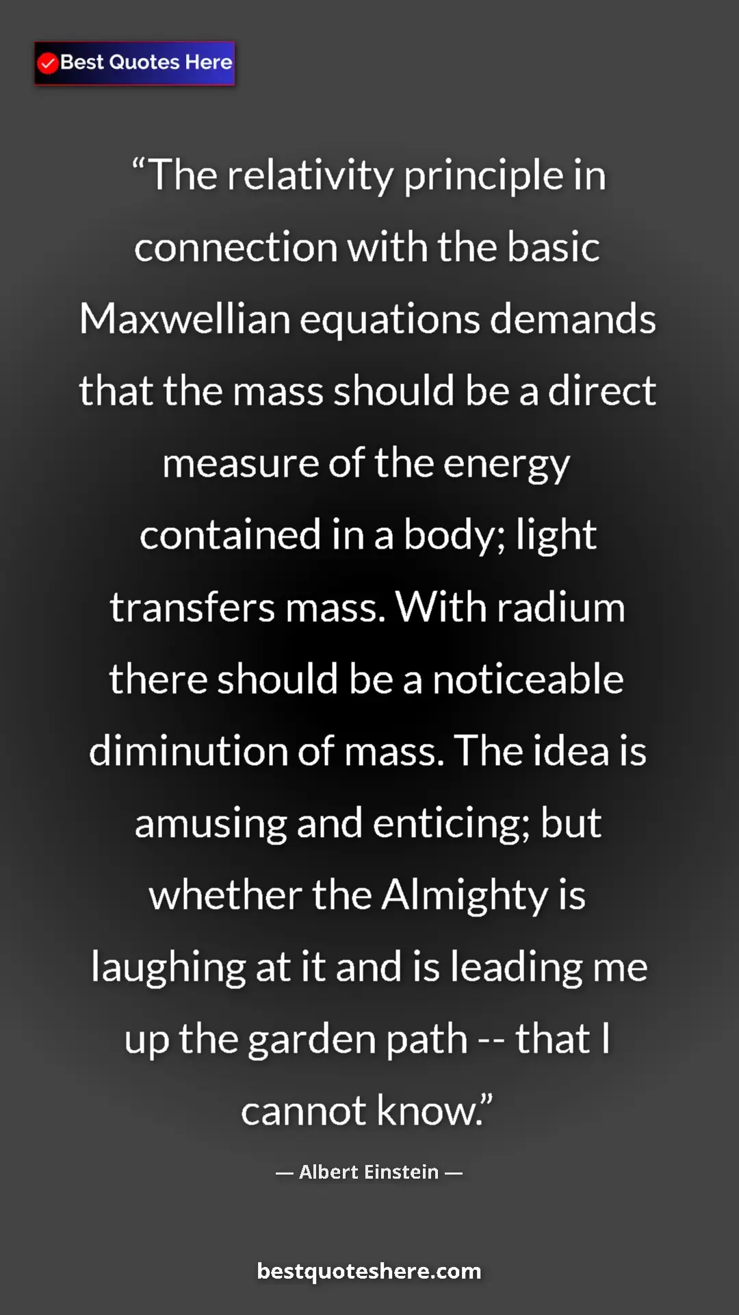 Albert Einstein Quote Card: "The relativity principle in connection with the basic..." Pinterest quote poster by Albert Einstein: "The relativity principle in connection with the basic..."