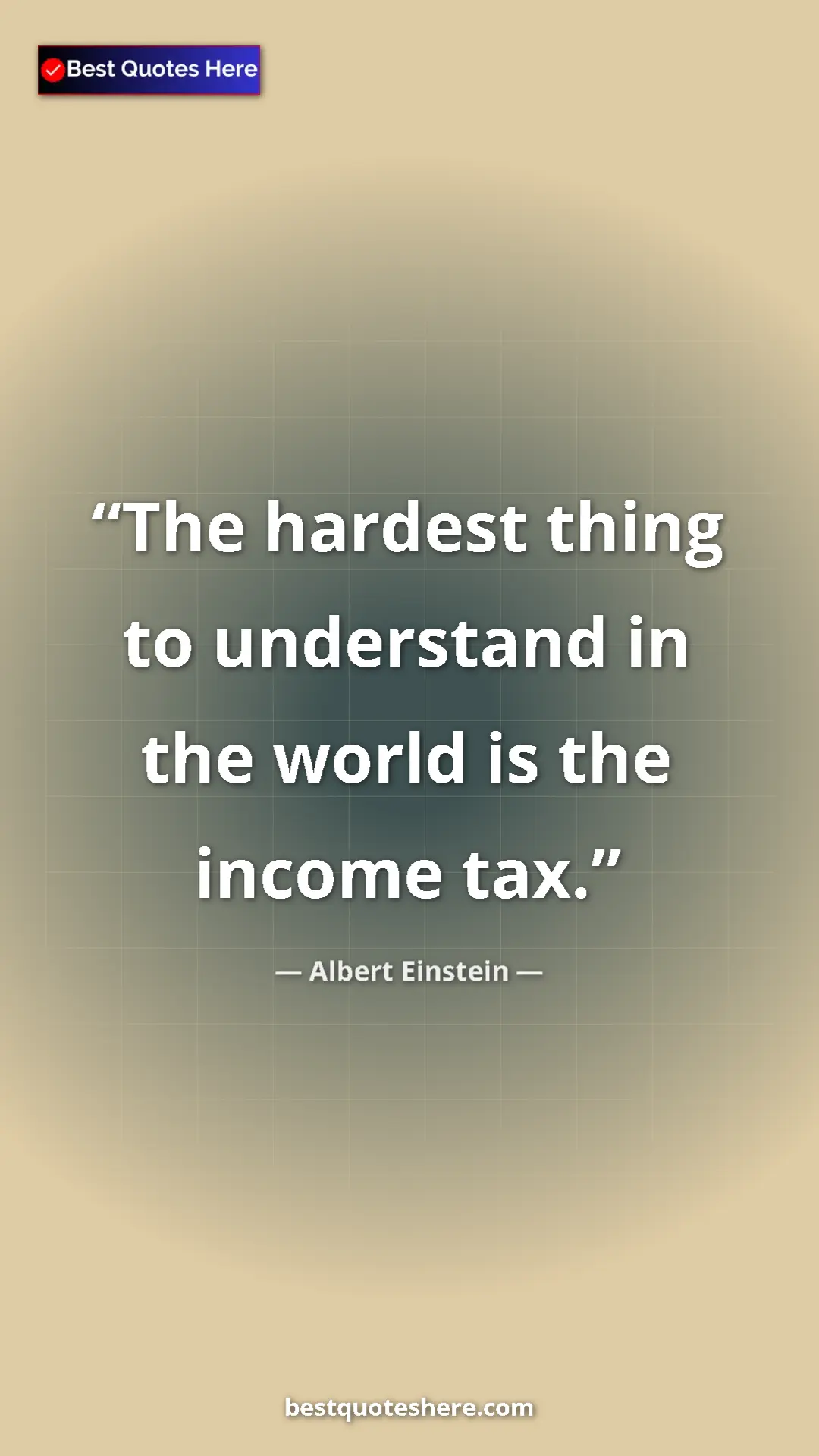 Pinterest quote poster by Albert Einstein: "The hardest thing to understand in the world is the income..."