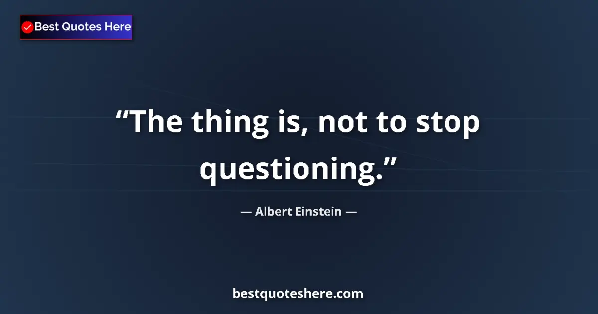 Albert Einstein quote: "The thing is, not to stop questioning."