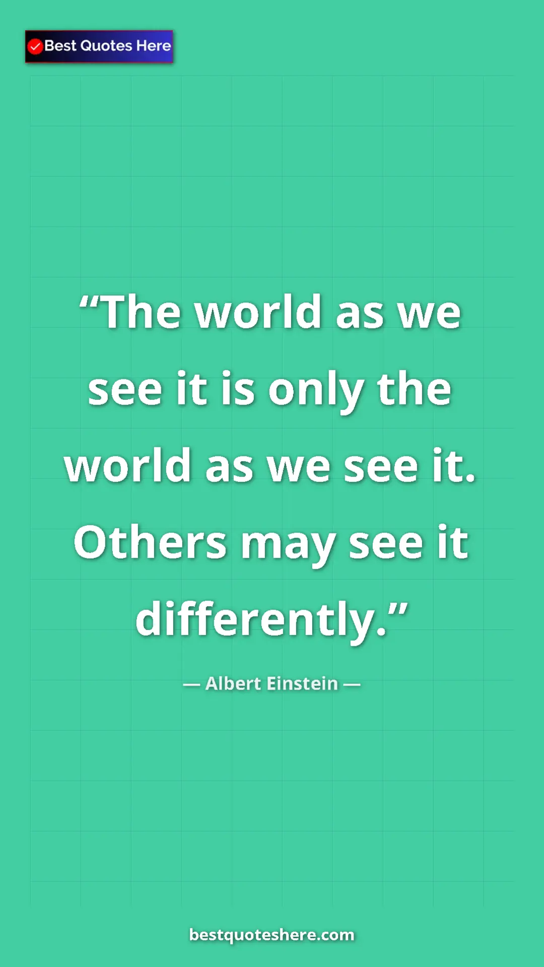Pinterest quote poster by Albert Einstein: "The world as we see it is only the world as we see it...."