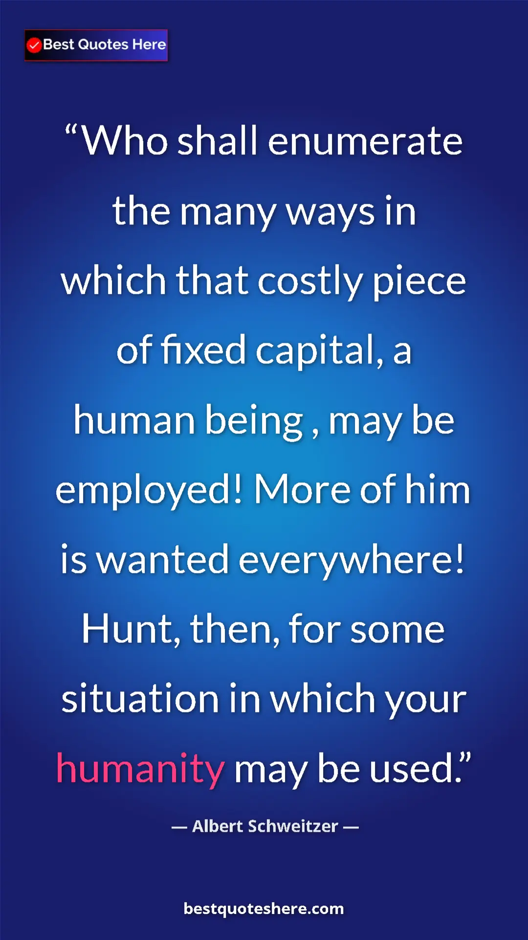 Albert Schweitzer Quote Card: "Who shall enumerate the many ways in which that costly..." Pinterest quote poster by Albert Schweitzer: "Who shall enumerate the many ways in which that costly..."
