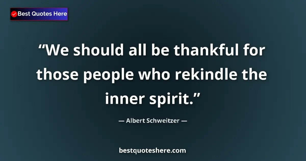 Quote by Albert Schweitzer: We should all be thankful for those people who rek