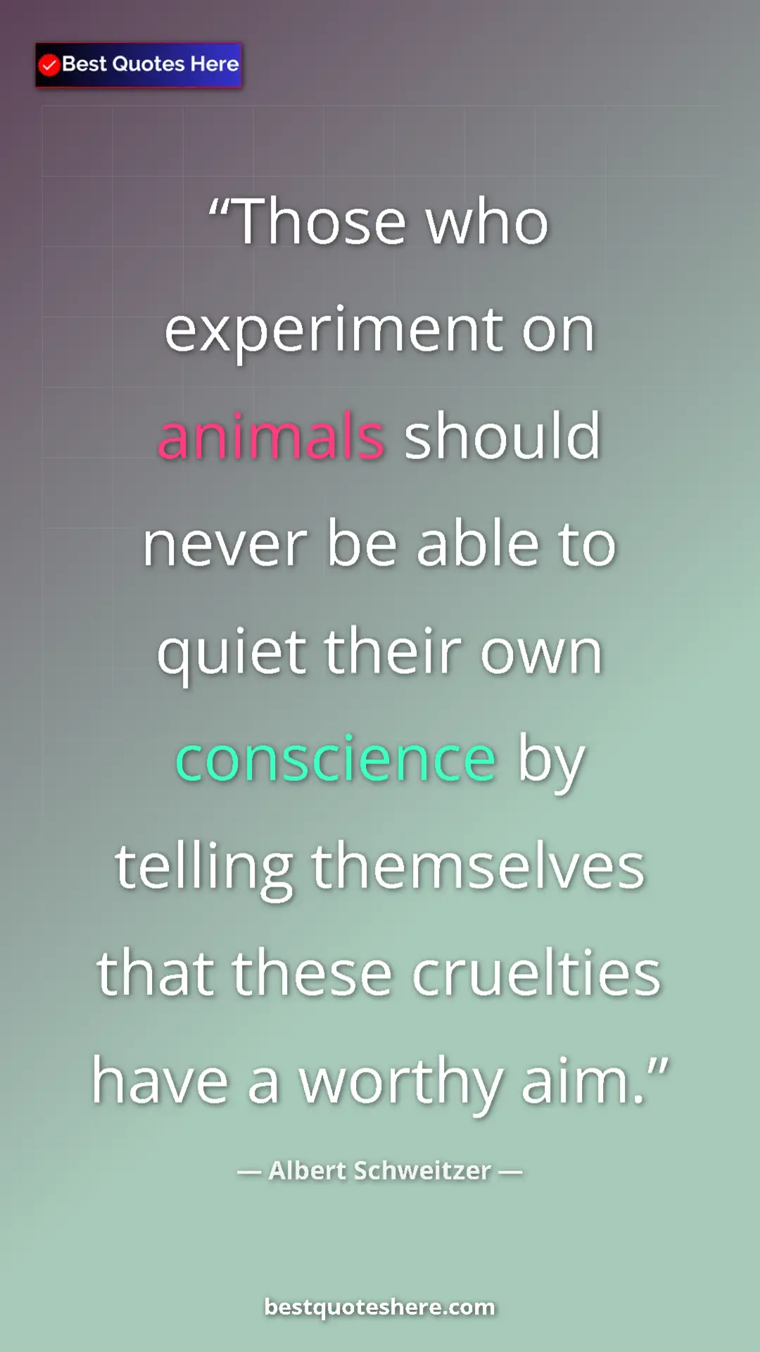 Albert Schweitzer Quote Card: "Those who experiment on animals should never be able to..." Pinterest quote poster by Albert Schweitzer: "Those who experiment on animals should never be able to..."