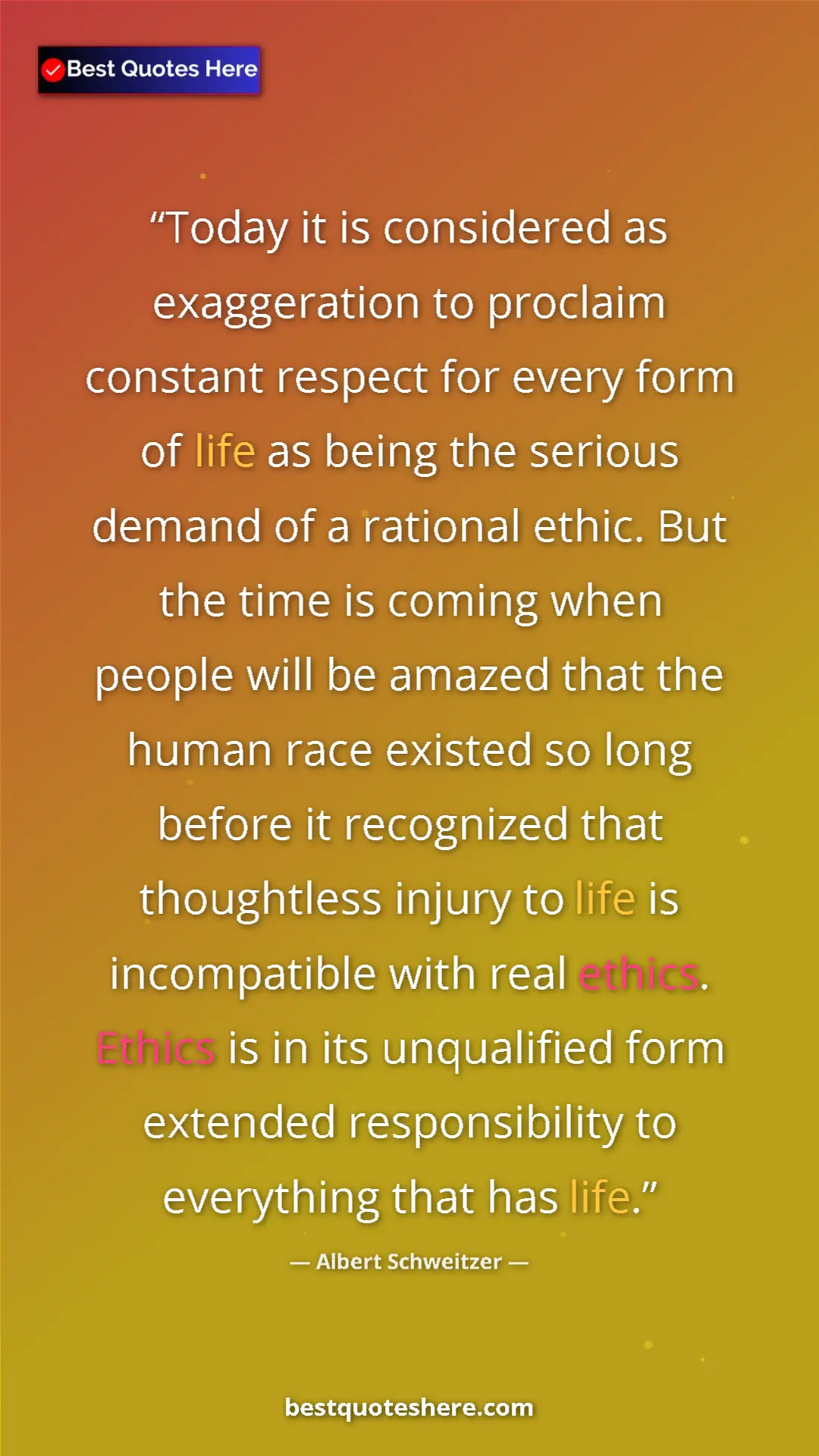 Albert Schweitzer Quote Card: "Today it is considered as exaggeration to proclaim constant..." Pinterest quote poster by Albert Schweitzer: "Today it is considered as exaggeration to proclaim constant..."