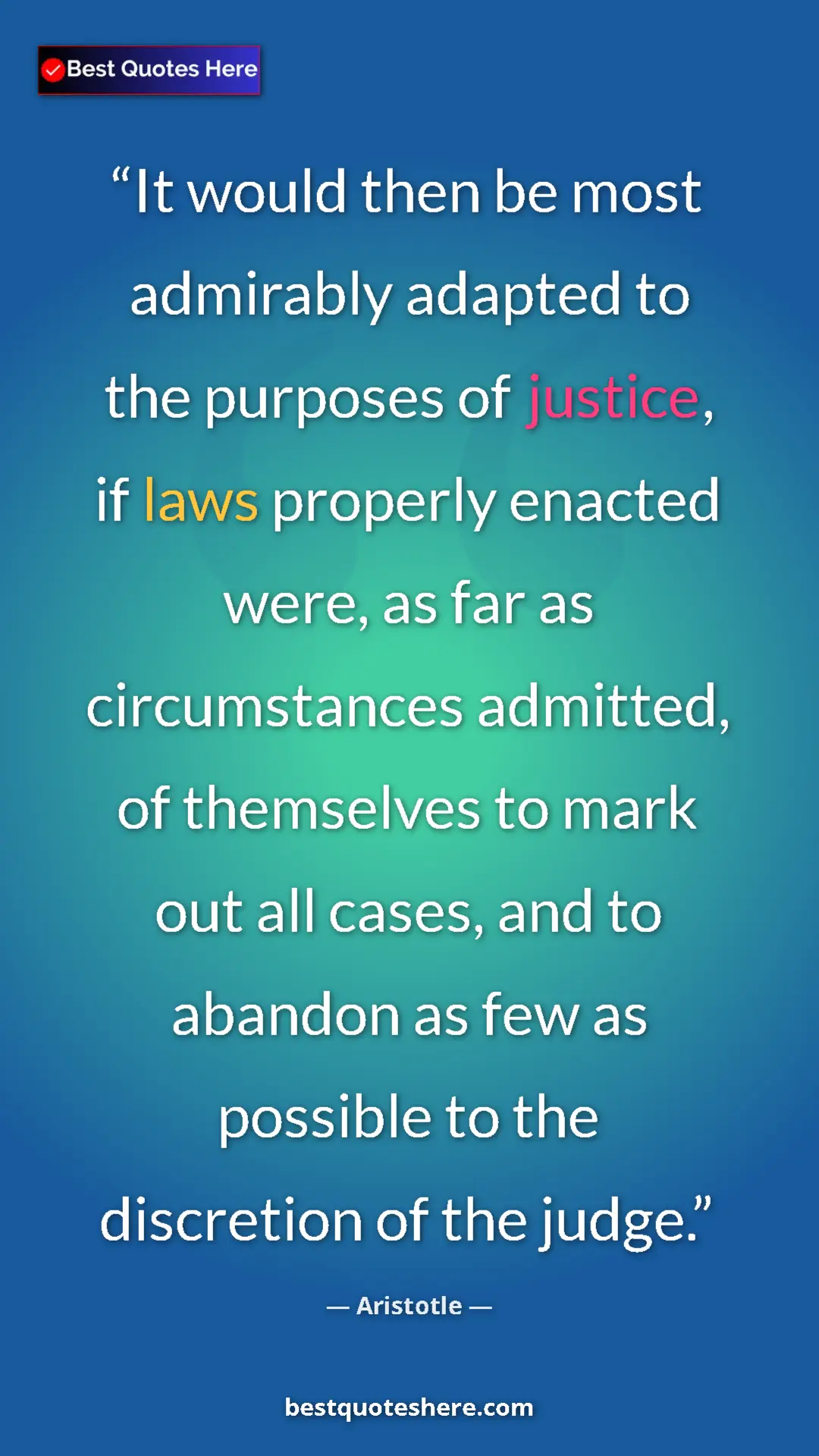 Aristotle Quote Card: "It would then be most admirably adapted to the purposes of..." Pinterest quote poster by Aristotle: "It would then be most admirably adapted to the purposes of..."