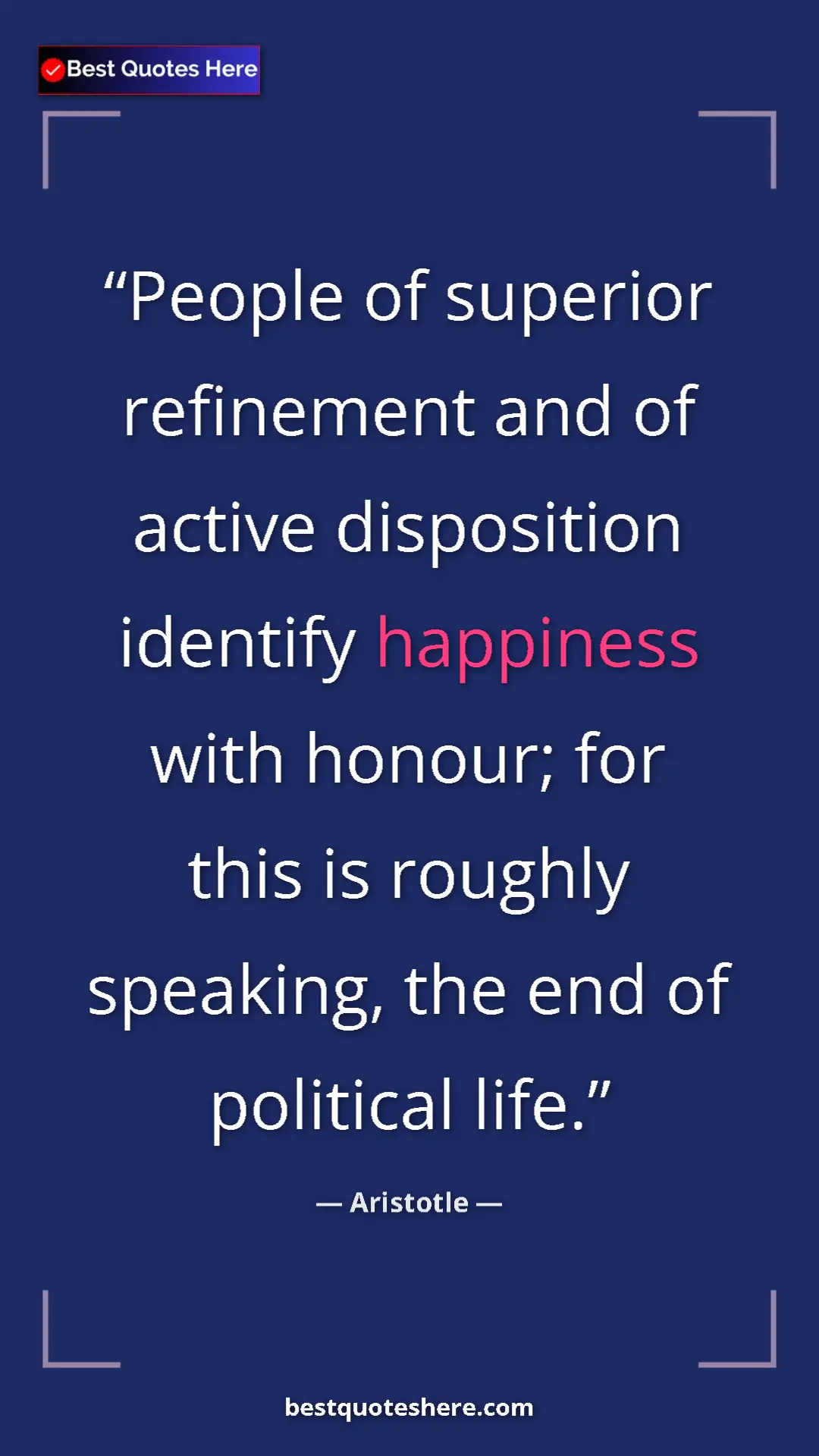 Aristotle Quote Card: "People of superior refinement and of active disposition..." Pinterest quote poster by Aristotle: "People of superior refinement and of active disposition..."