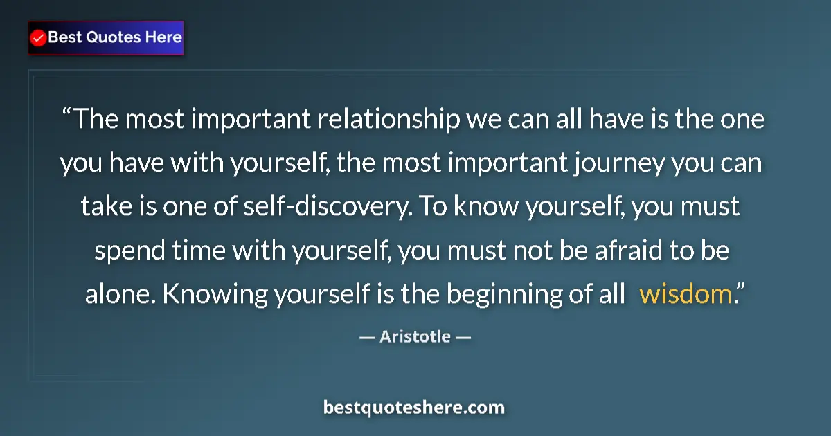 Quote by Aristotle: The most important relationship we can all have is