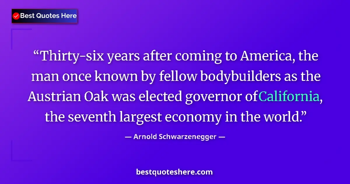 Quote by Arnold Schwarzenegger: Thirty-six years after coming to America, the man once known by fellow body­builders as the Austrian...