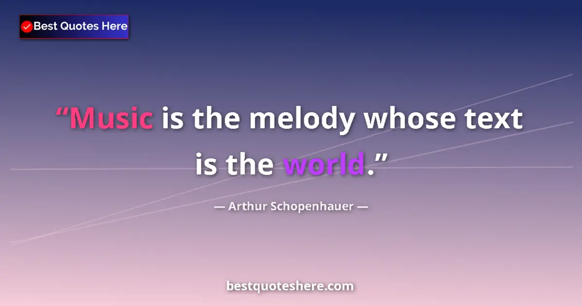 Quote by Arthur Schopenhauer: Music is the melody whose text is the world....