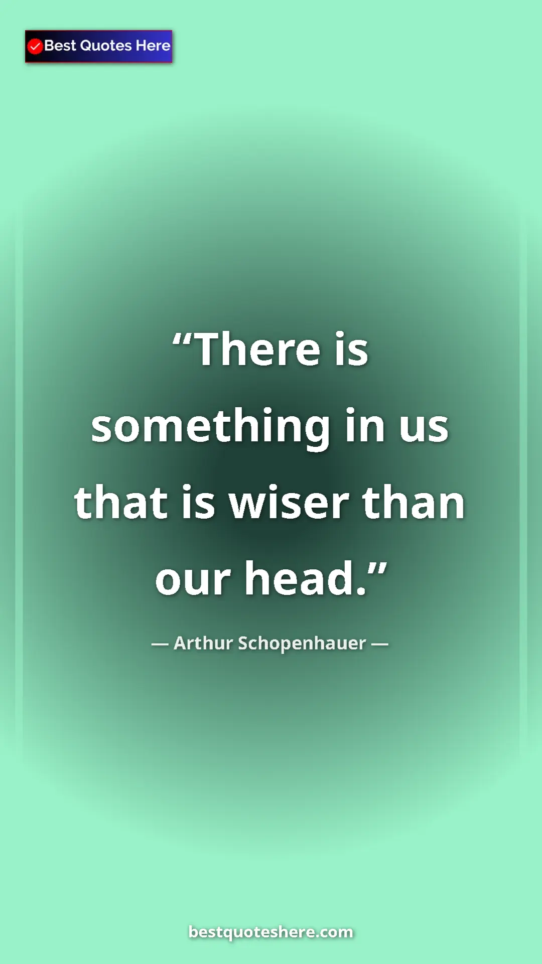 Pinterest quote poster by Arthur Schopenhauer: "There is something in us that is wiser than our head."