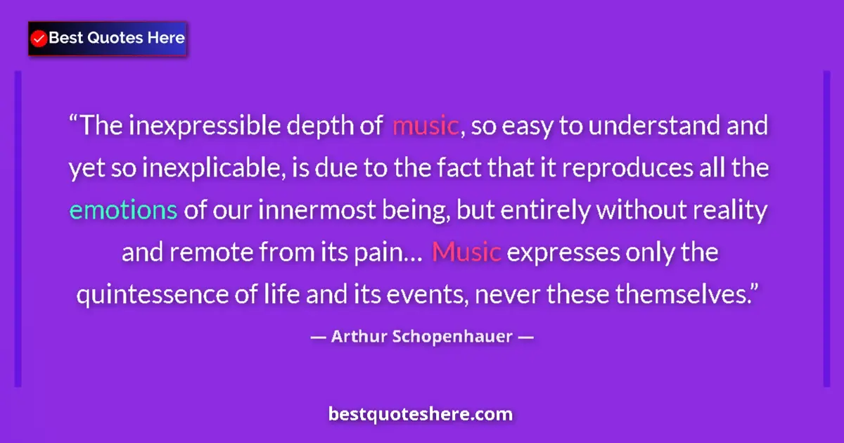 Quote by Arthur Schopenhauer: The inexpressible depth of music, so easy to under
