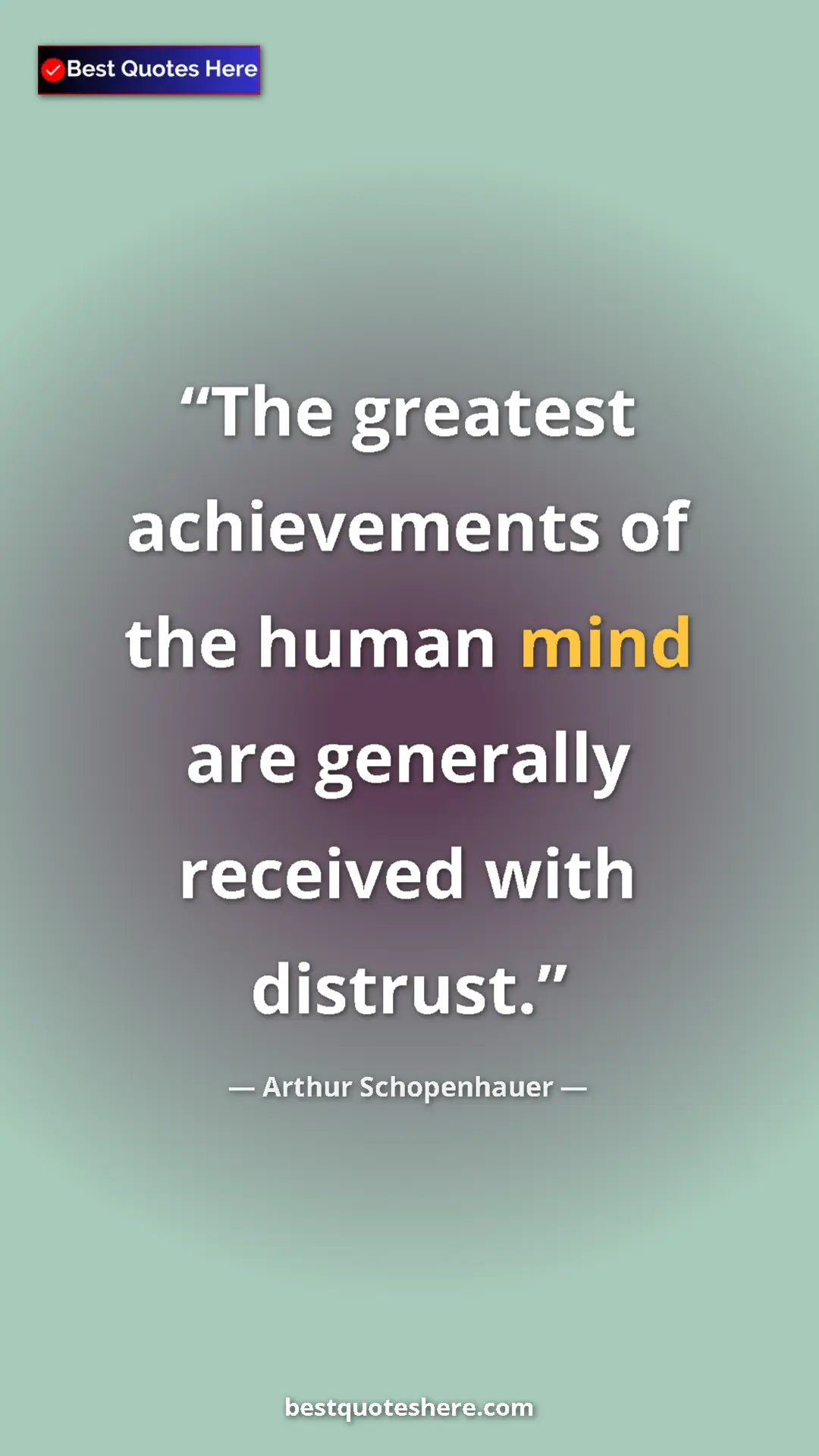Pinterest quote poster by Arthur Schopenhauer: "The greatest achievements of the human mind are generally..."