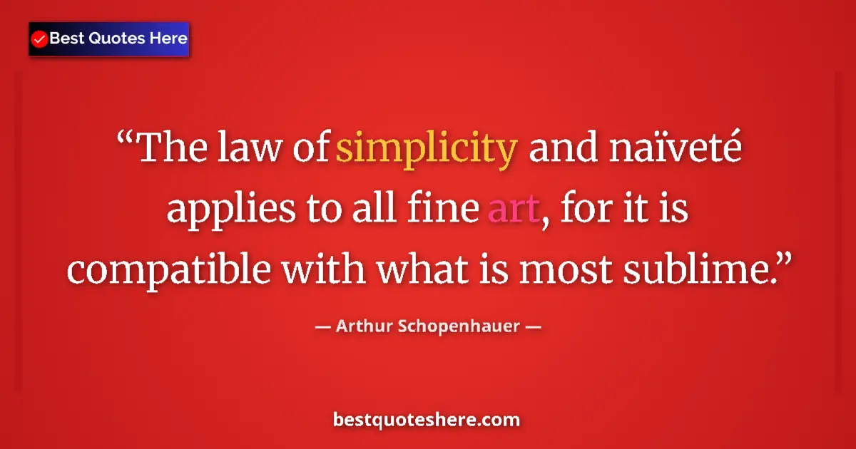 Quote by Arthur Schopenhauer: The law of simplicity and naïveté applies to all f