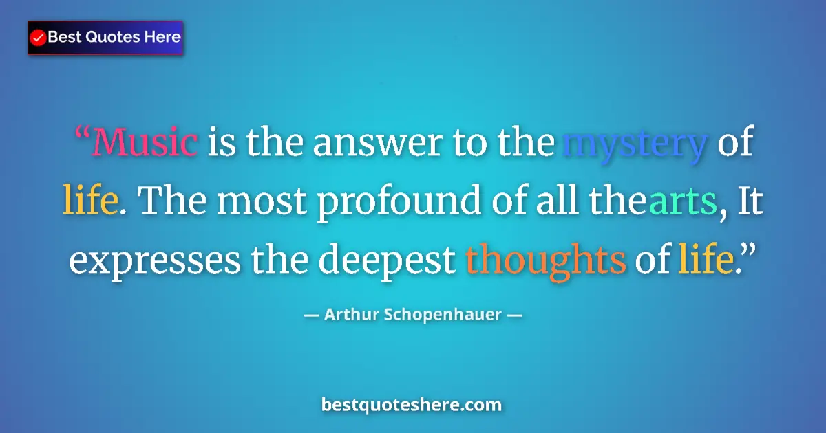 Quote by Arthur Schopenhauer: Music is the answer to the mystery of life. The mo