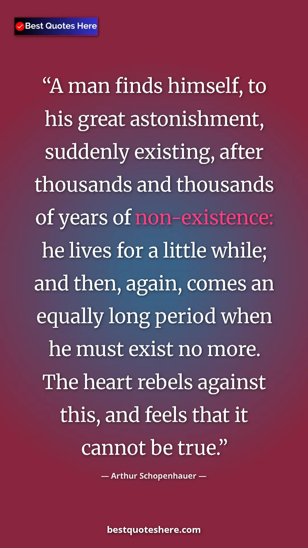 Pinterest quote poster by Arthur Schopenhauer: "A man finds himself, to his great astonishment, suddenly..."