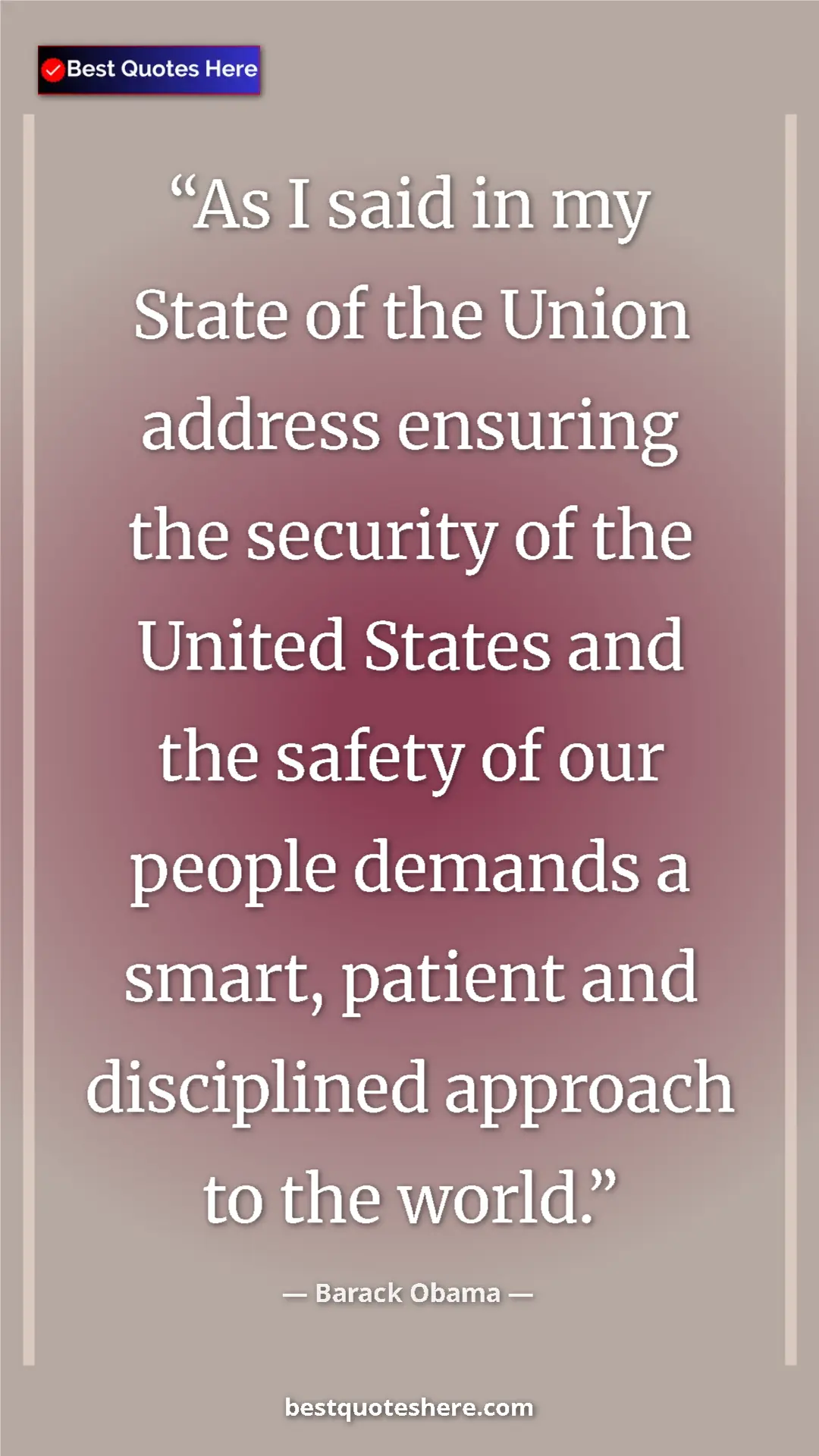 Barack Obama Quote Card: "As I said in my State of the Union address ensuring the..." Pinterest quote poster by Barack Obama: "As I said in my State of the Union address ensuring the..."
