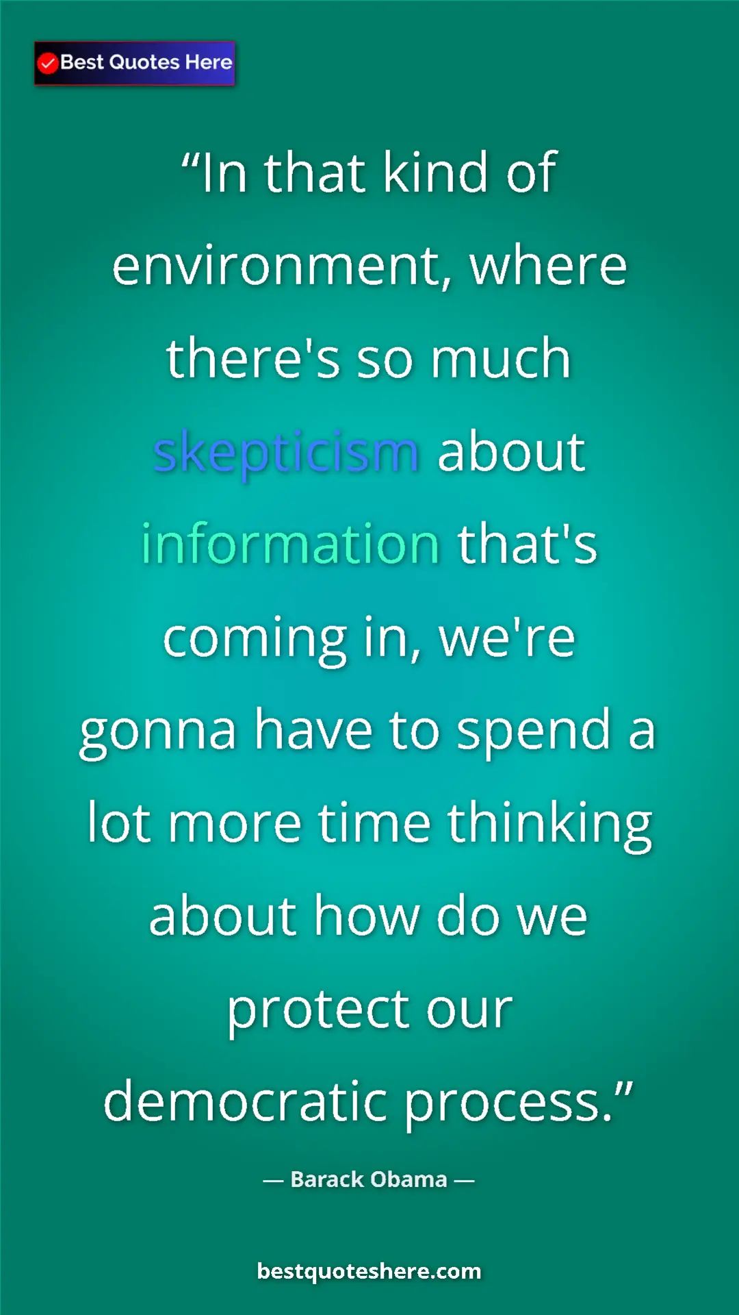 Pinterest quote poster by Barack Obama: "In that kind of environment, where there's so much..."