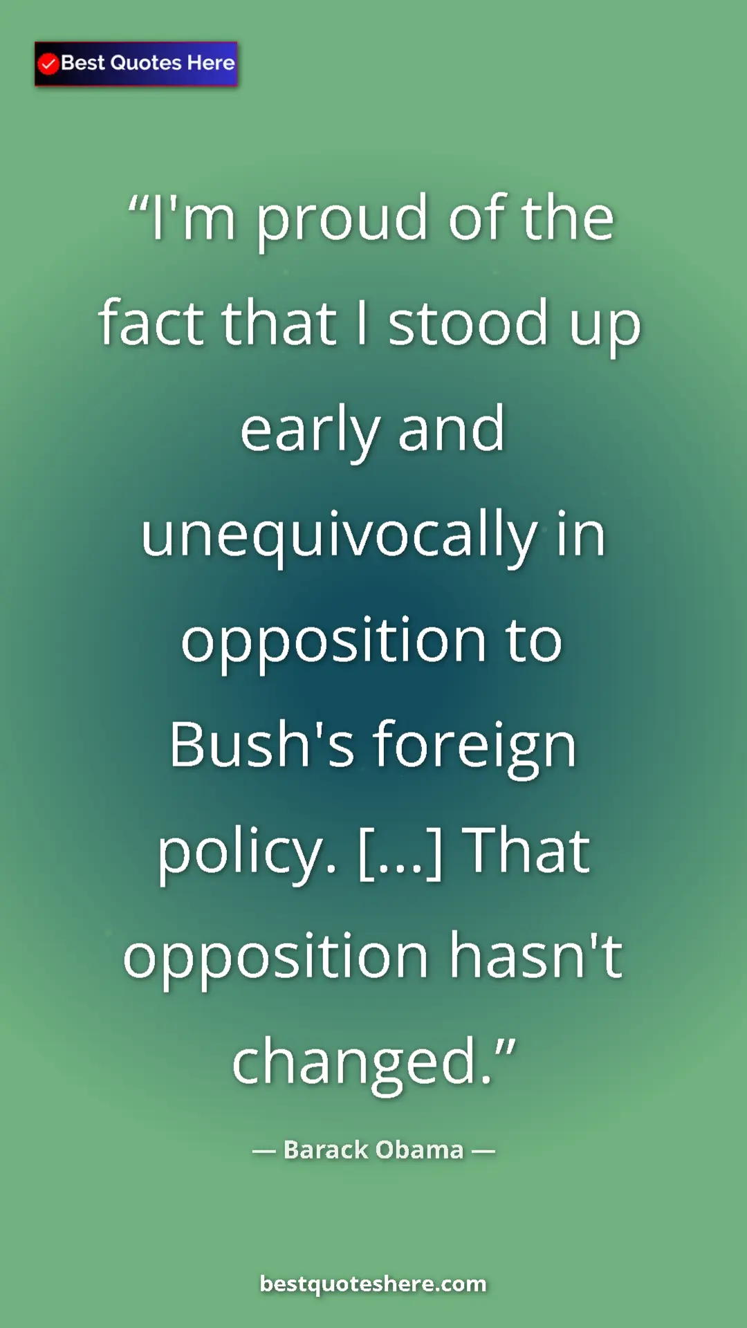 Barack Obama Quote Card: "I'm proud of the fact that I stood up early and..." Pinterest quote poster by Barack Obama: "I'm proud of the fact that I stood up early and..."