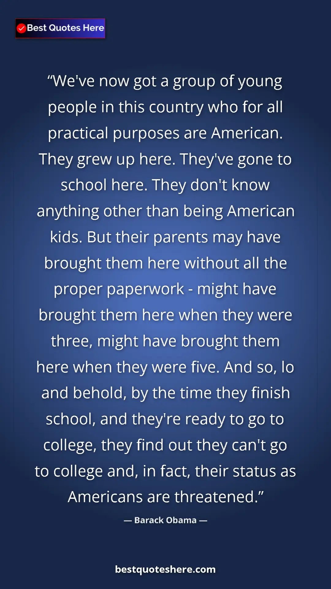 Barack Obama Quote Card: "We've now got a group of young people in this country who..." Pinterest quote poster by Barack Obama: "We've now got a group of young people in this country who..."