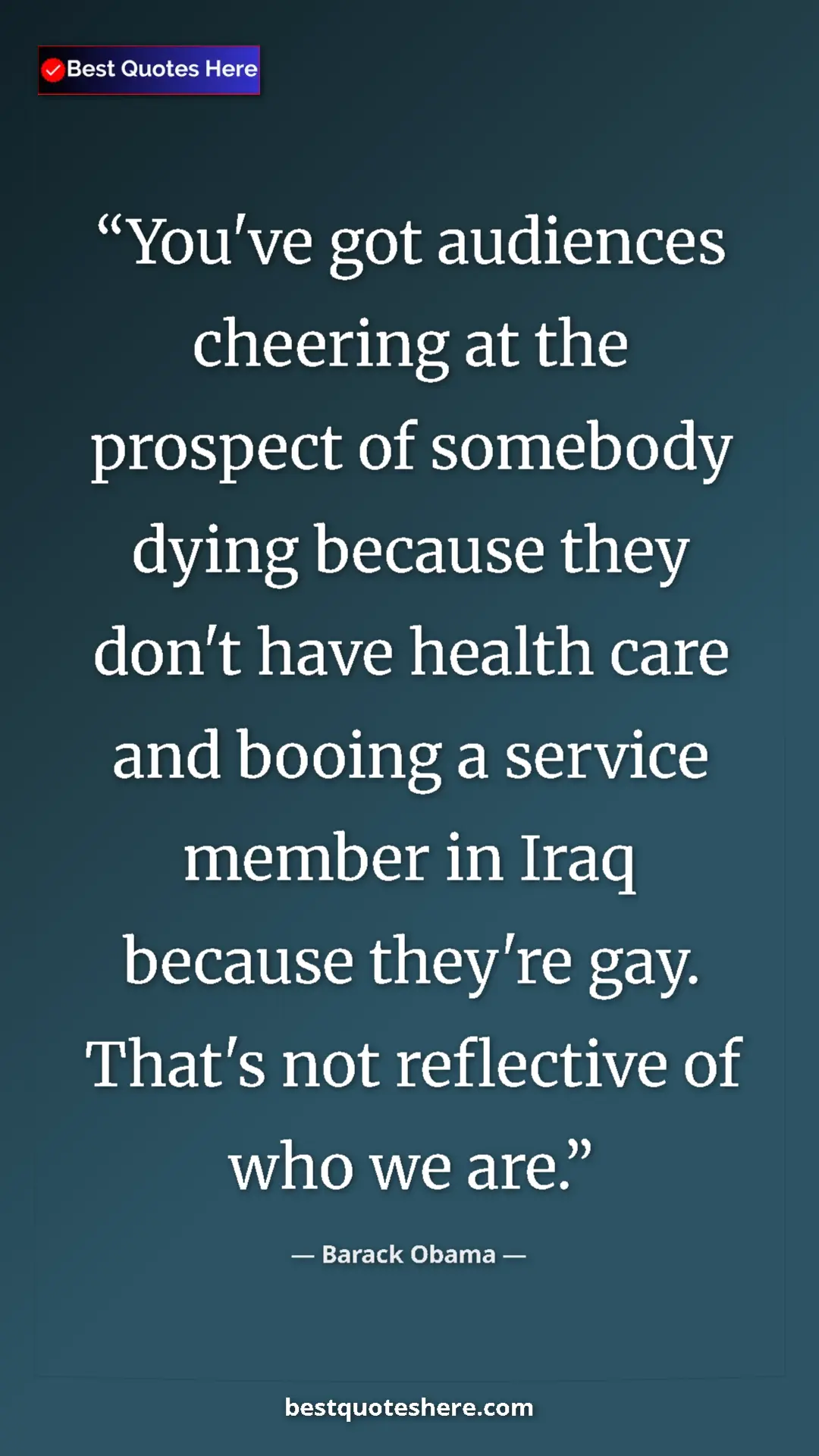 Pinterest quote poster by Barack Obama: "You've got audiences cheering at the prospect of somebody..."