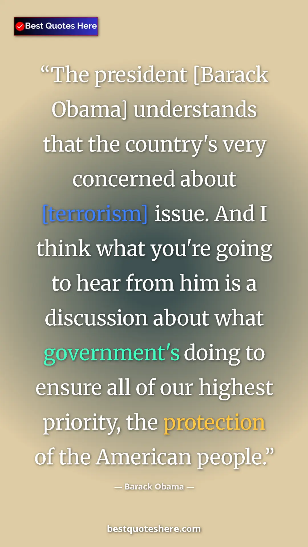 Pinterest quote poster by Barack Obama: "The president [Barack Obama] understands that the country's "