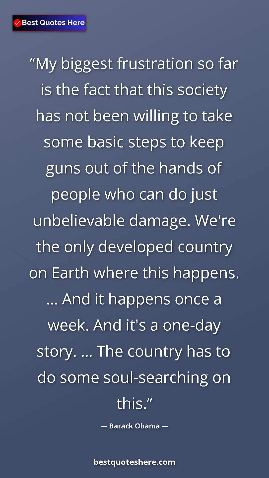 Pinterest quote poster by Barack Obama: "My biggest frustration so far is the fact that this society..."