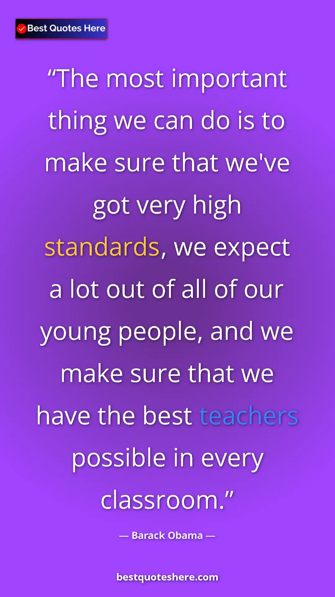Barack Obama Quote Card: "The most important thing we can do is to make sure that..." Pinterest quote poster by Barack Obama: "The most important thing we can do is to make sure that..."