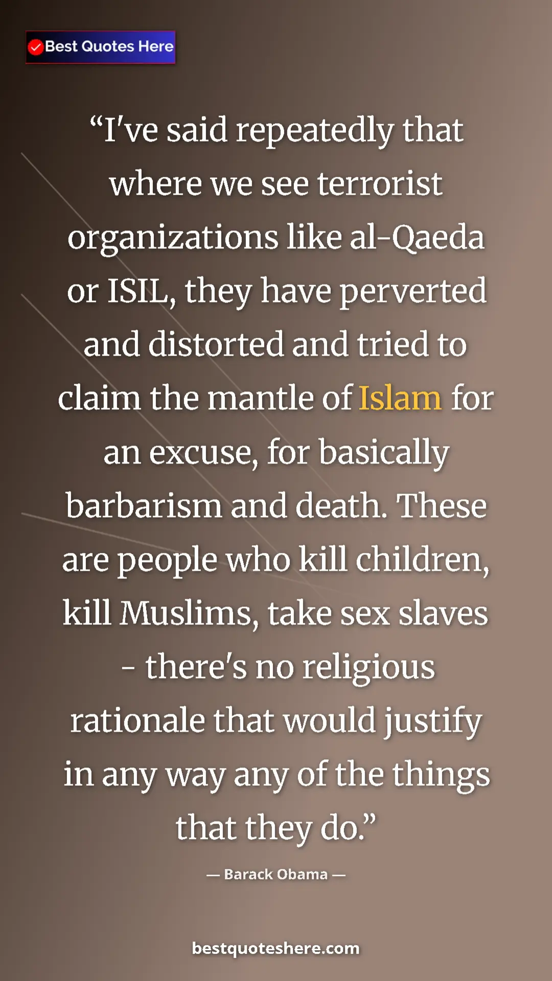 Barack Obama Quote Card: "I've said repeatedly that where we see terrorist organizatio" Pinterest quote poster by Barack Obama: "I've said repeatedly that where we see terrorist organizatio"