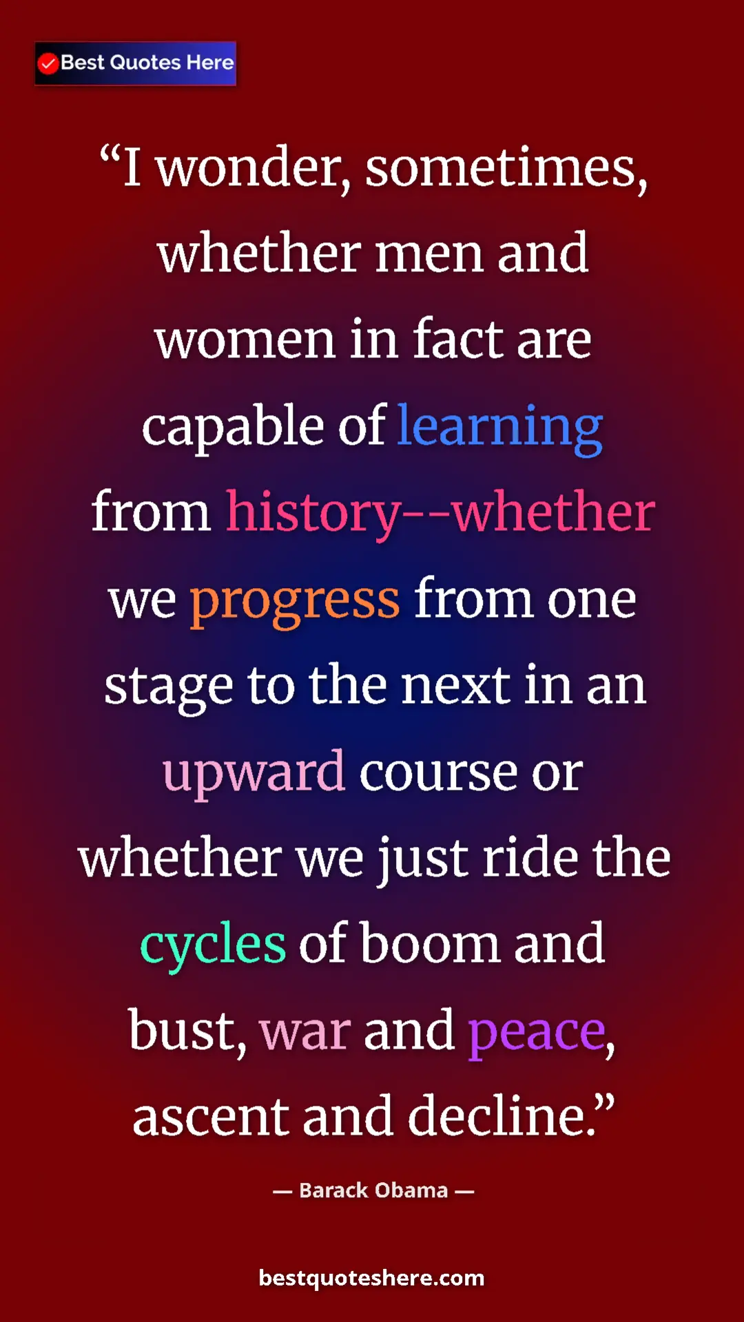 Barack Obama Quote Card: "I wonder, sometimes, whether men and women in fact are..." Pinterest quote poster by Barack Obama: "I wonder, sometimes, whether men and women in fact are..."