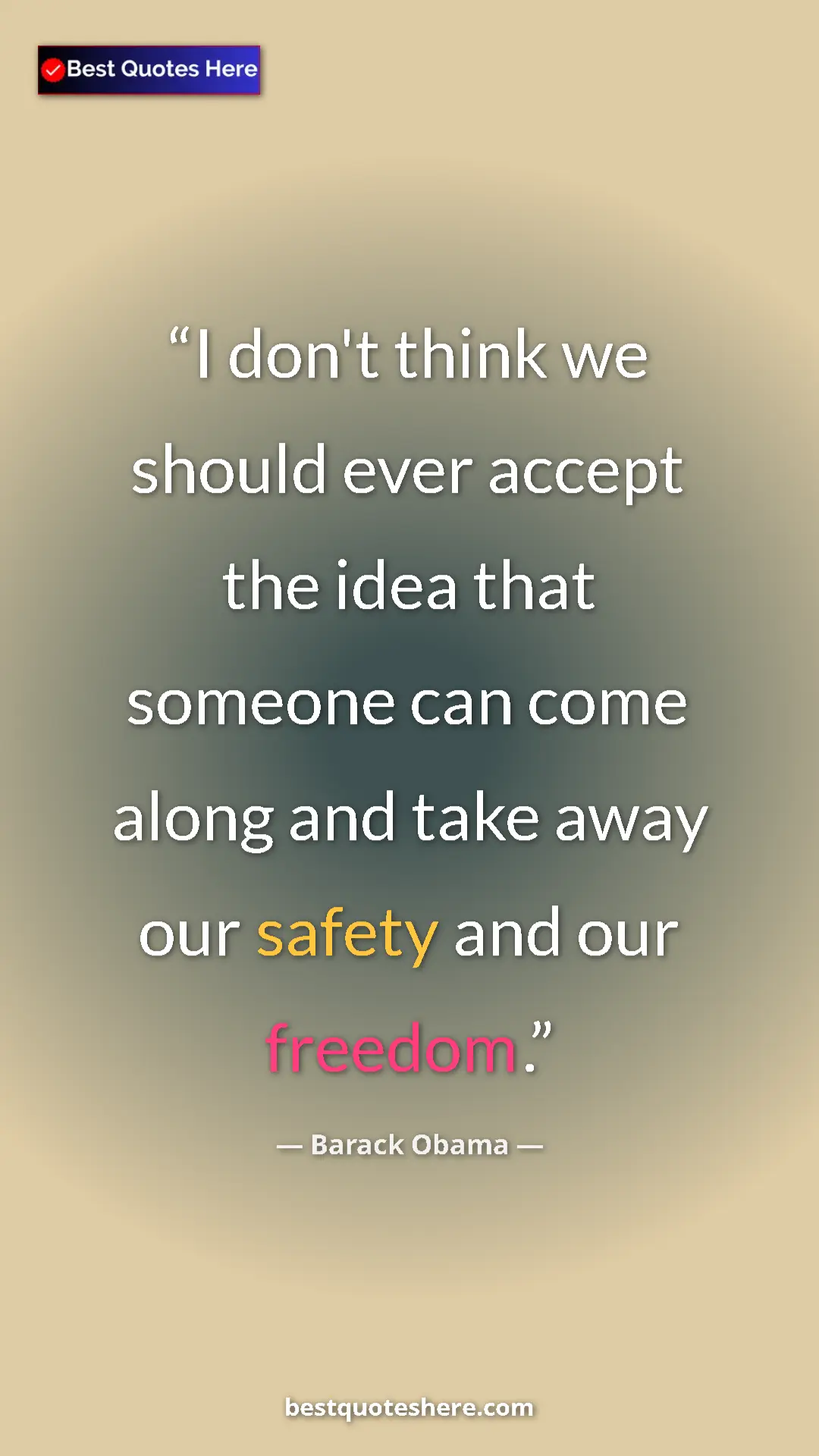 Barack Obama Quote Card: "I don't think we should ever accept the idea that someone..." Pinterest quote poster by Barack Obama: "I don't think we should ever accept the idea that someone..."