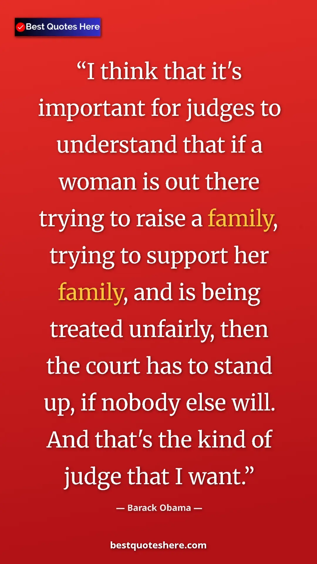 Barack Obama Quote Card: "I think that it's important for judges to understand that..." Pinterest quote poster by Barack Obama: "I think that it's important for judges to understand that..."