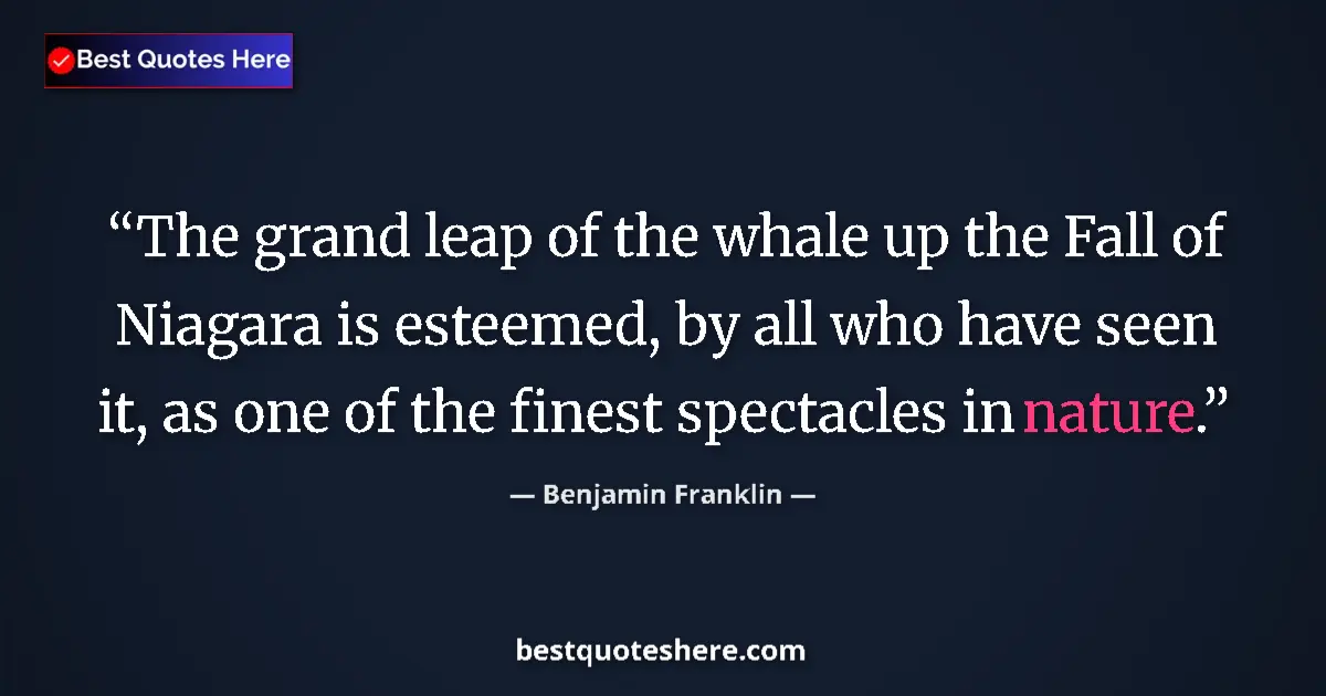 Benjamin Franklin Quote: "The grand leap of the whale up the Fall of Niagara is..." Benjamin Franklin quote: "The grand leap of the whale up the Fall of Niagara is..."