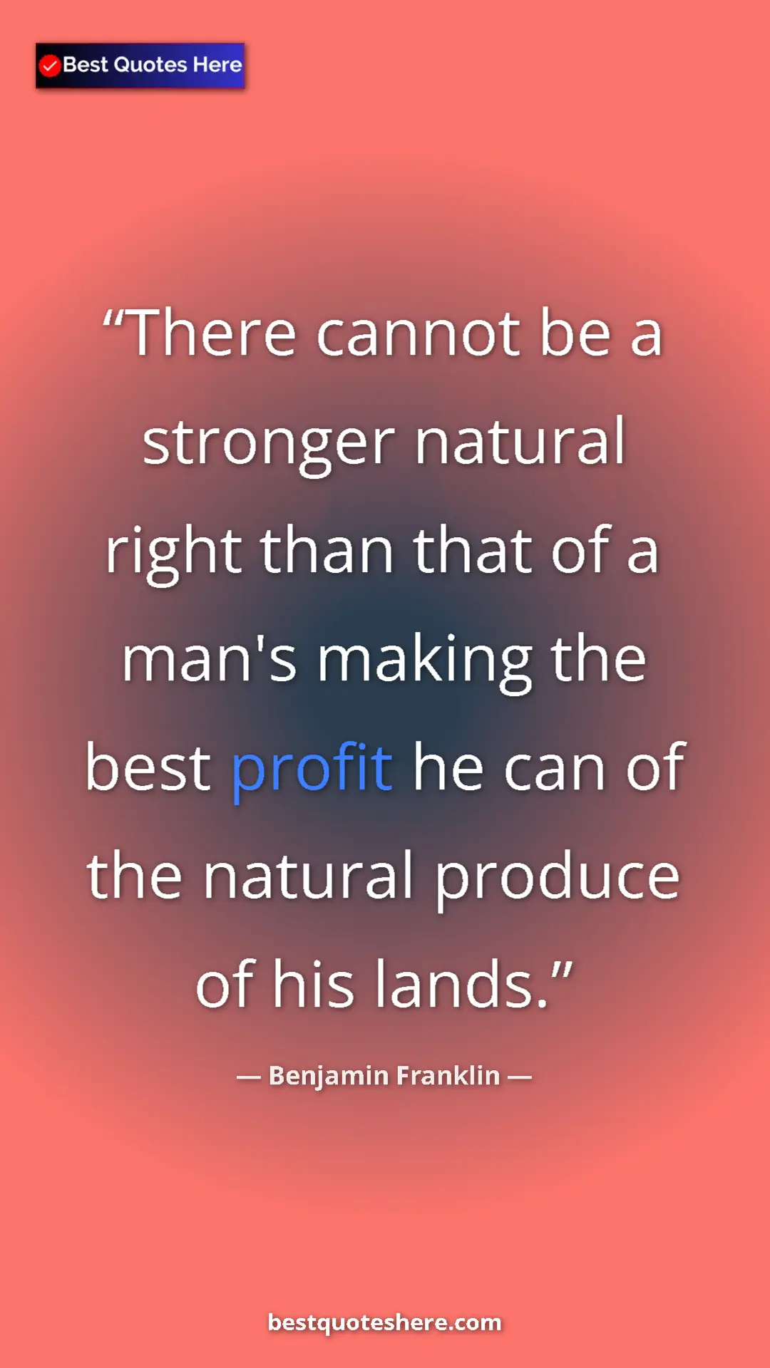 Benjamin Franklin Quote Card: "There cannot be a stronger natural right than that of a..." Pinterest quote poster by Benjamin Franklin: "There cannot be a stronger natural right than that of a..."