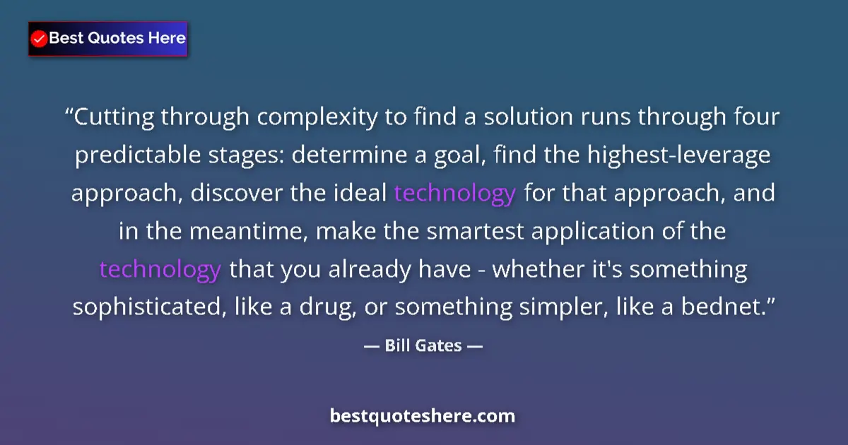 Quote by Bill Gates: Cutting through complexity to find a solution runs