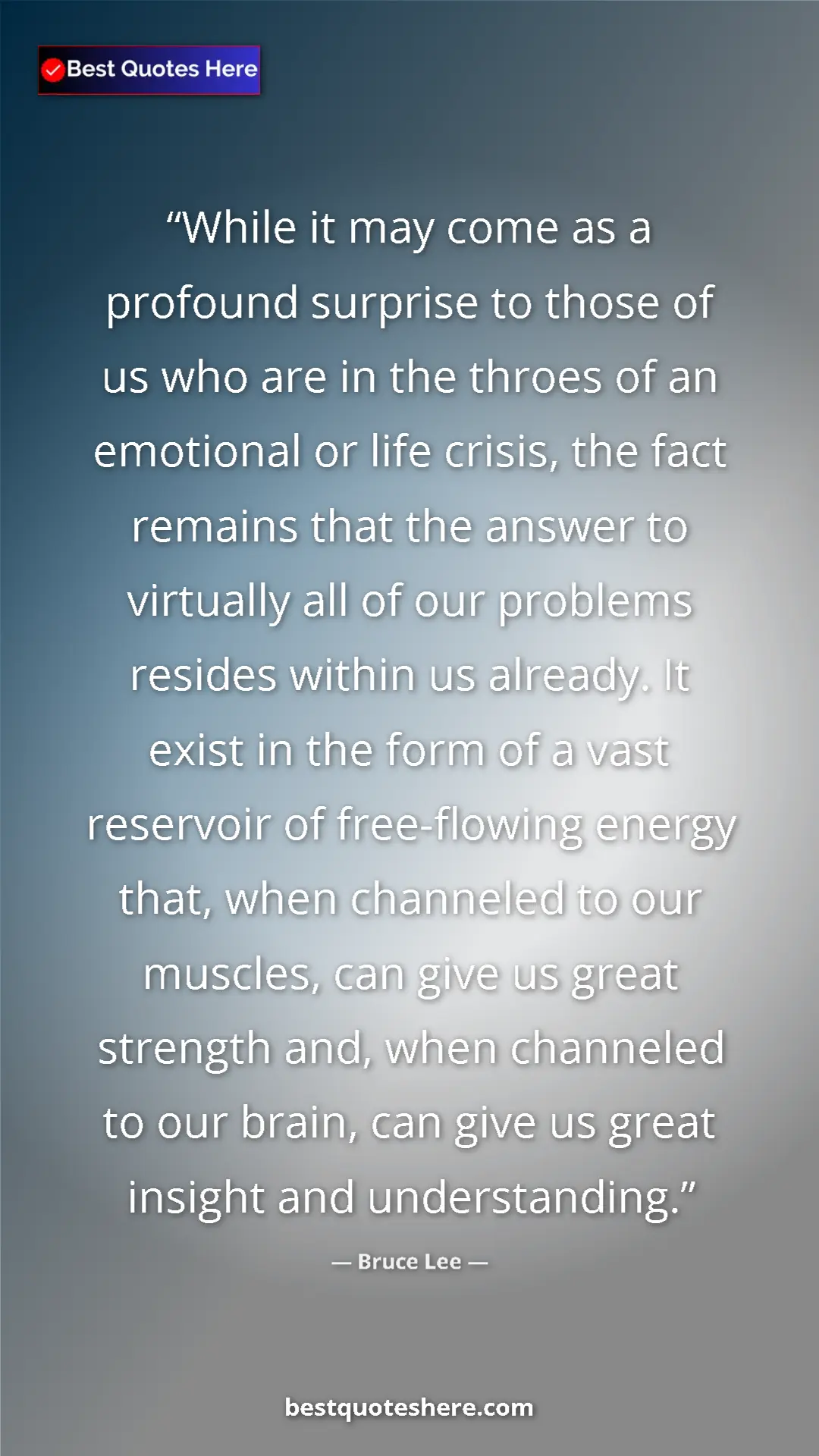 Pinterest quote poster by Bruce Lee: "While it may come as a profound surprise to those of us who..."