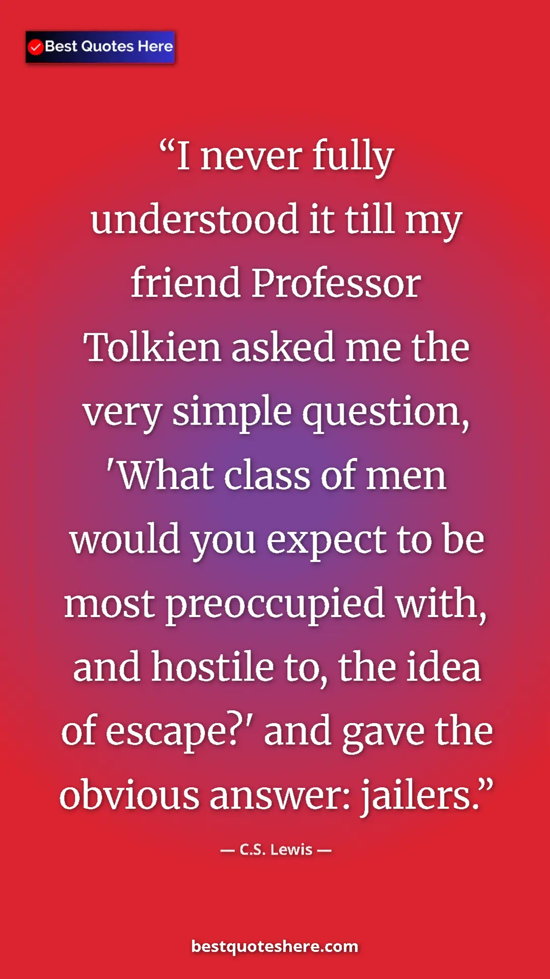 C.S. Lewis Quote Card: "I never fully understood it till my friend Professor..." Pinterest quote poster by C.S. Lewis: "I never fully understood it till my friend Professor..."