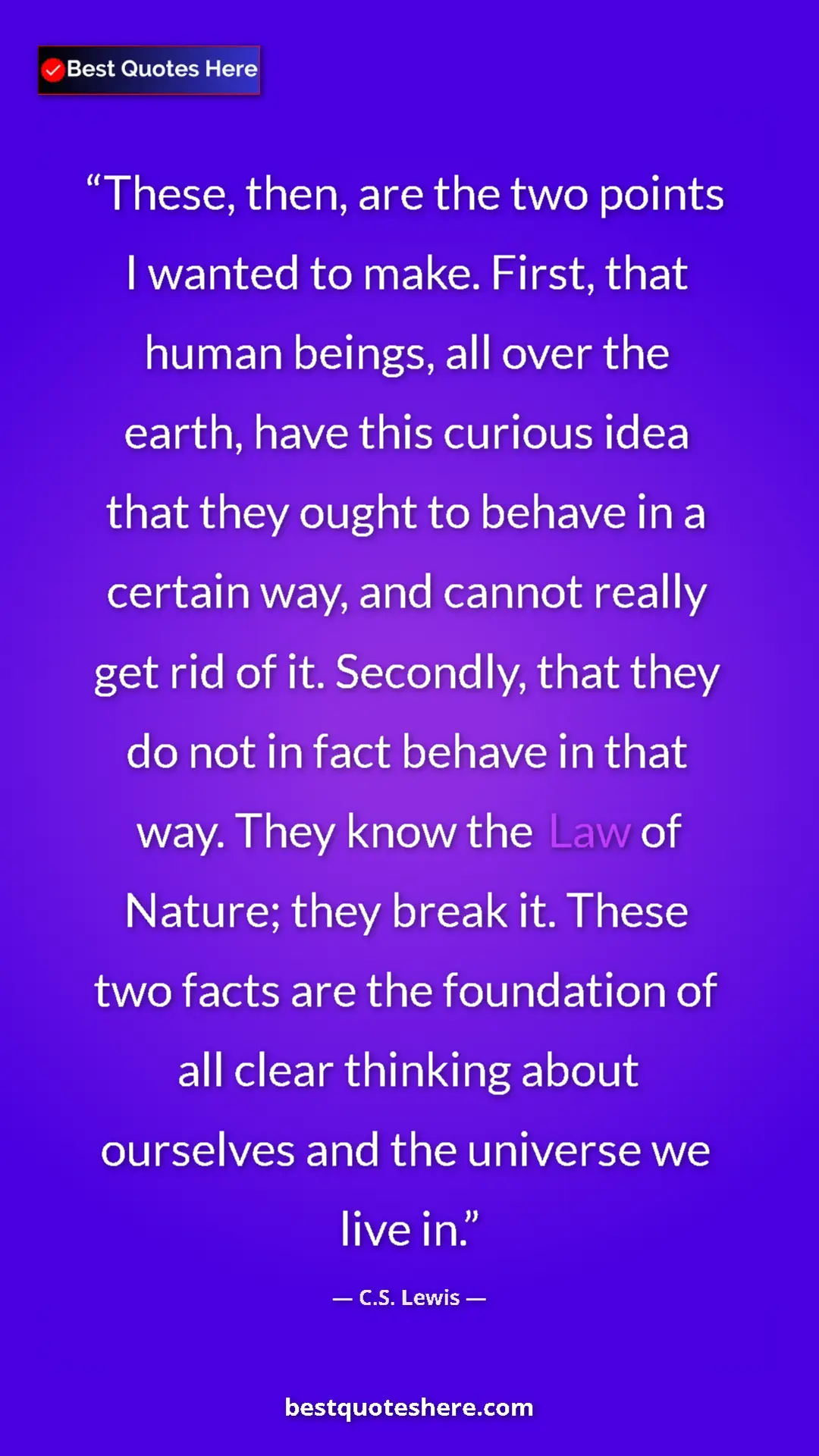 C.S. Lewis Quote Card: "These, then, are the two points I wanted to make. First,..." Pinterest quote poster by C.S. Lewis: "These, then, are the two points I wanted to make. First,..."