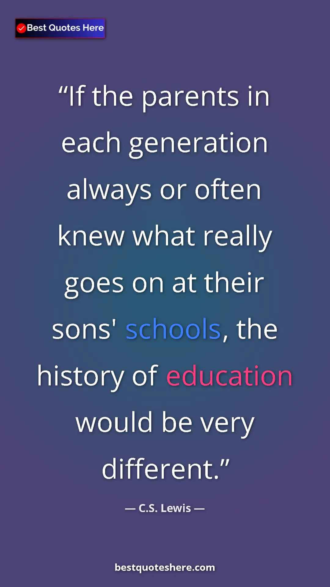 C.S. Lewis Quote Card: "If the parents in each generation always or often knew what..." Pinterest quote poster by C.S. Lewis: "If the parents in each generation always or often knew what..."