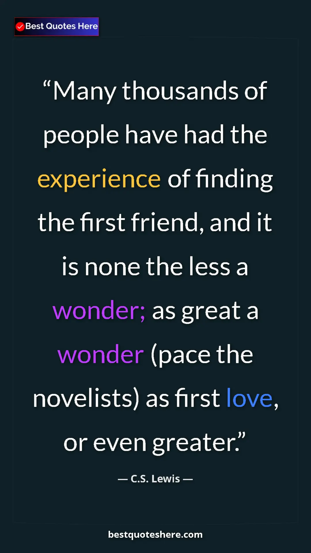 C.S. Lewis Quote Card: "Many thousands of people have had the experience of finding..." Pinterest quote poster by C.S. Lewis: "Many thousands of people have had the experience of finding..."