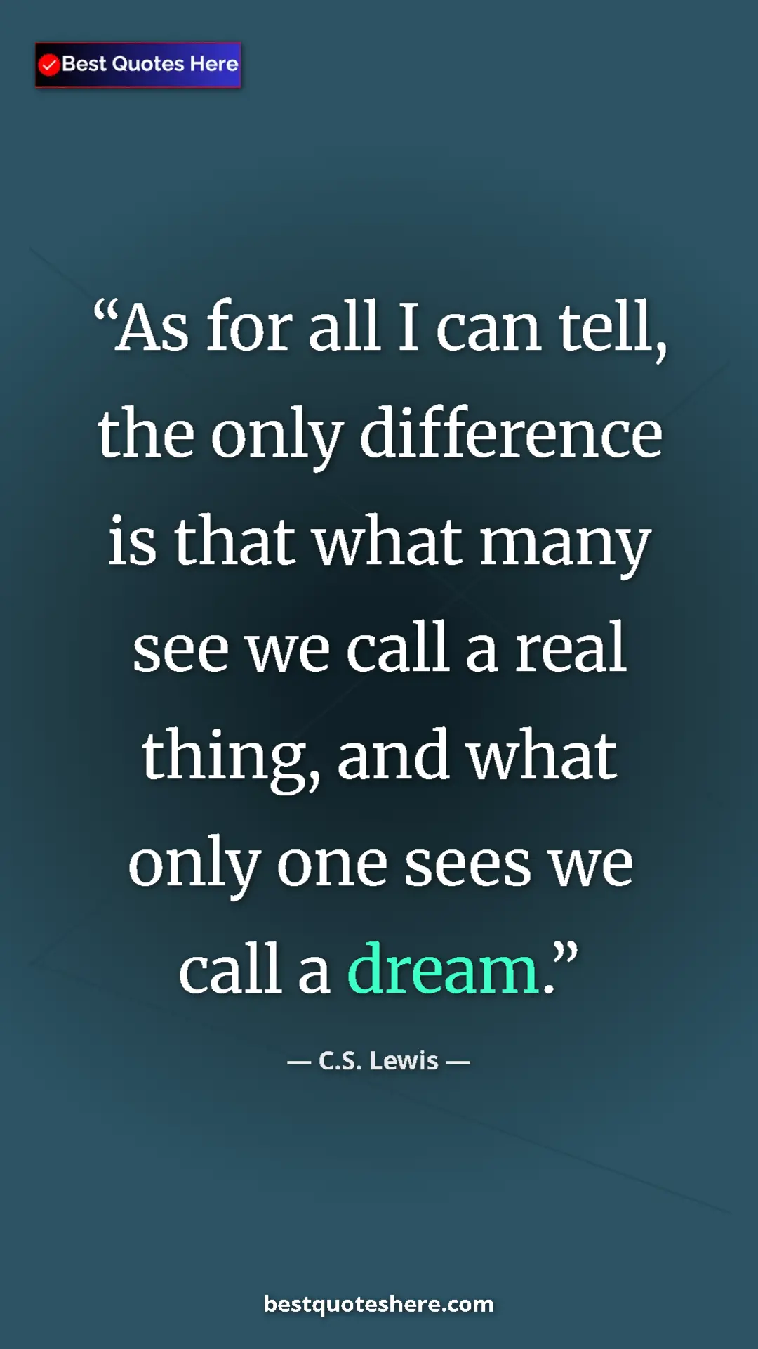 C.S. Lewis Quote Card: "As for all I can tell, the only difference is that what many" Pinterest quote poster by C.S. Lewis: "As for all I can tell, the only difference is that what many"