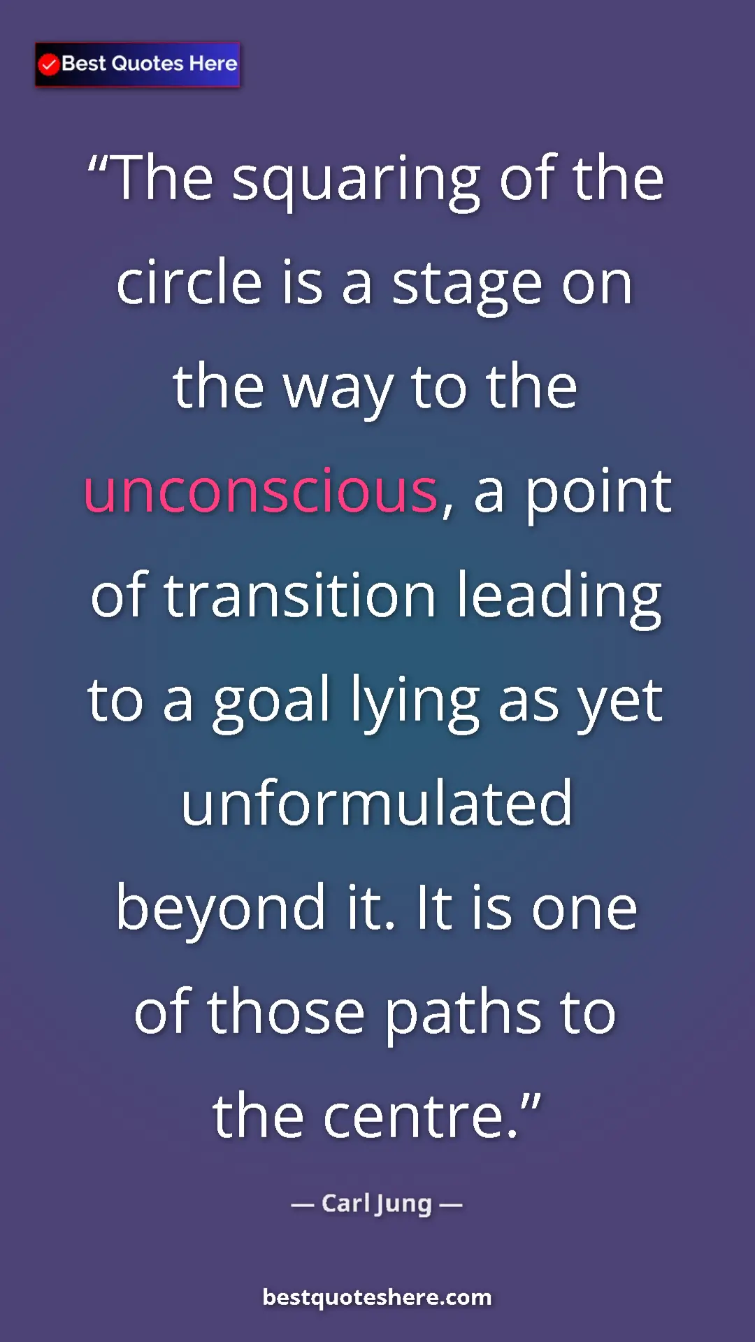 Carl Jung Quote Card: "The squaring of the circle is a stage on the way to the..." Pinterest quote poster by Carl Jung: "The squaring of the circle is a stage on the way to the..."