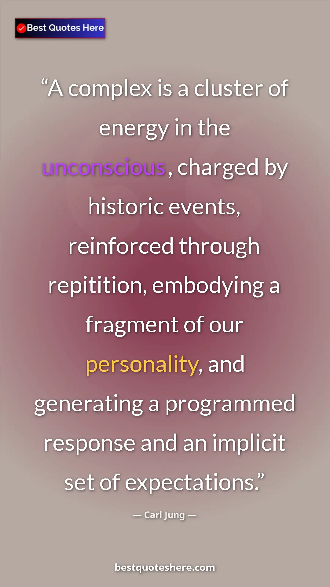 Carl Jung Quote Card: "A complex is a cluster of energy in the unconscious,..." Pinterest quote poster by Carl Jung: "A complex is a cluster of energy in the unconscious,..."