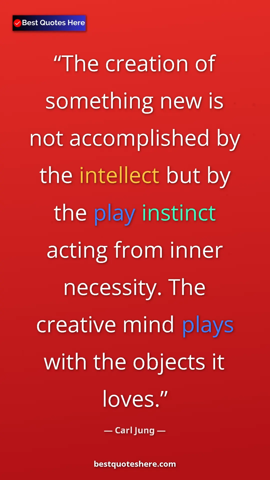 Carl Jung Quote Card: "The creation of something new is not accomplished by the..." Pinterest quote poster by Carl Jung: "The creation of something new is not accomplished by the..."
